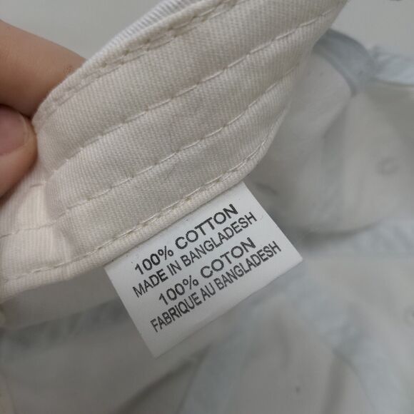 Unbranded Men's Slideback Hat White Adjustable Embroidered Bird Logo 100% Cotton - Picture 7 of 7